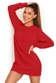 bluza-damska-oversize-modna-dresowa-sukienka-bawelniana-m-czerwona