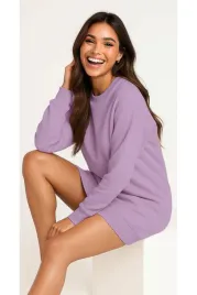 bluza-damska-oversize-modna-dresowa-sukienka-bawelniana-m-lawendowa