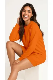 bluza-damska-oversize-modna-dresowa-sukienka-bawelniana-xl-pomaranczowa