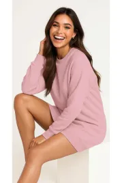 bluza-damska-oversize-modna-dresowa-sukienka-bawelniana-xl-rozowa