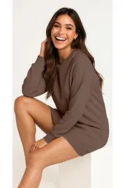 bluza-damska-oversize-modna-dresowa-sukienka-bawelniana-l-brazowa