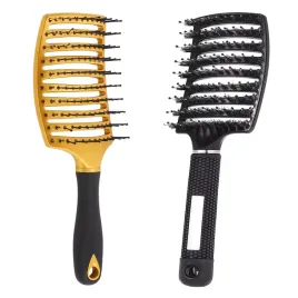 szczotka-z-wlosia-dzika-czarna-zlota-do-wlosow-mokrych-laroxy-zestaw
