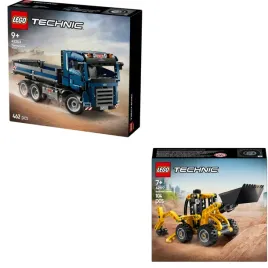 lego-technic-42203-42197-wywrotka-z-przechylana-skrzynia-koparko-ladowarka