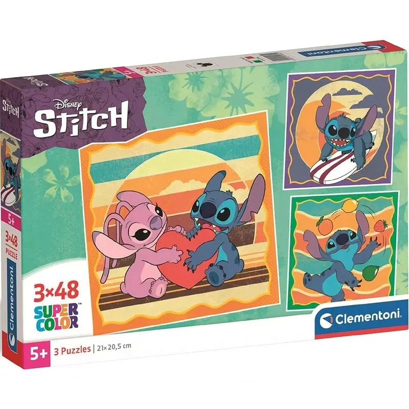 puzzle-3x48-el-stitch-clementoni-stan-nowy