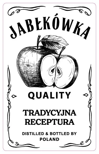 naklejki transparentne Jabłkówka etykiety przeźroczyste 2 sztuki SZARLOTKA