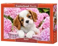 puzzle-pup-in-pink-flowers-500