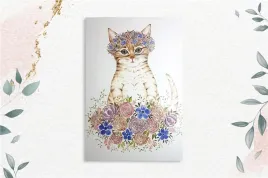 karnet-a5-kot-w-kwiatach