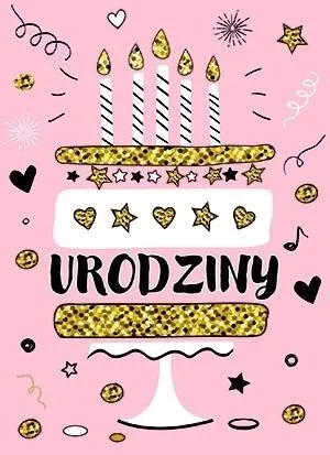 karnet-b6-urodziny-tort-brokat