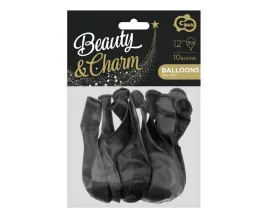 balony-beautyandcharm-metaliki-czarne-10szt