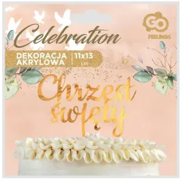 dekoracja-akrylowa-na-tort-chrzest-zlota