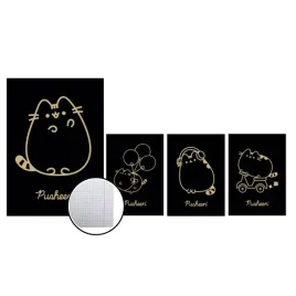 zestaw-4x-zeszyt-a5-60k-kratka-pusheen-gold-kazda-okladka-inna