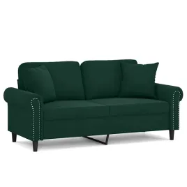 2-osobowa-sofa-z-poduszkami-ciemnozielona-140-cm-aksamit