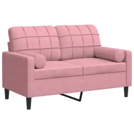 2-osobowa-sofa-z-poduszkami-rozowa-120-cm-aksamit