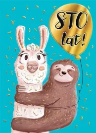 karnet-b6-lama-z-leniwcem