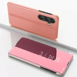 clear-view-case-etui-do-samsung-galaxy-s24-fe-pokrowiec-z-klapka-rozowe
