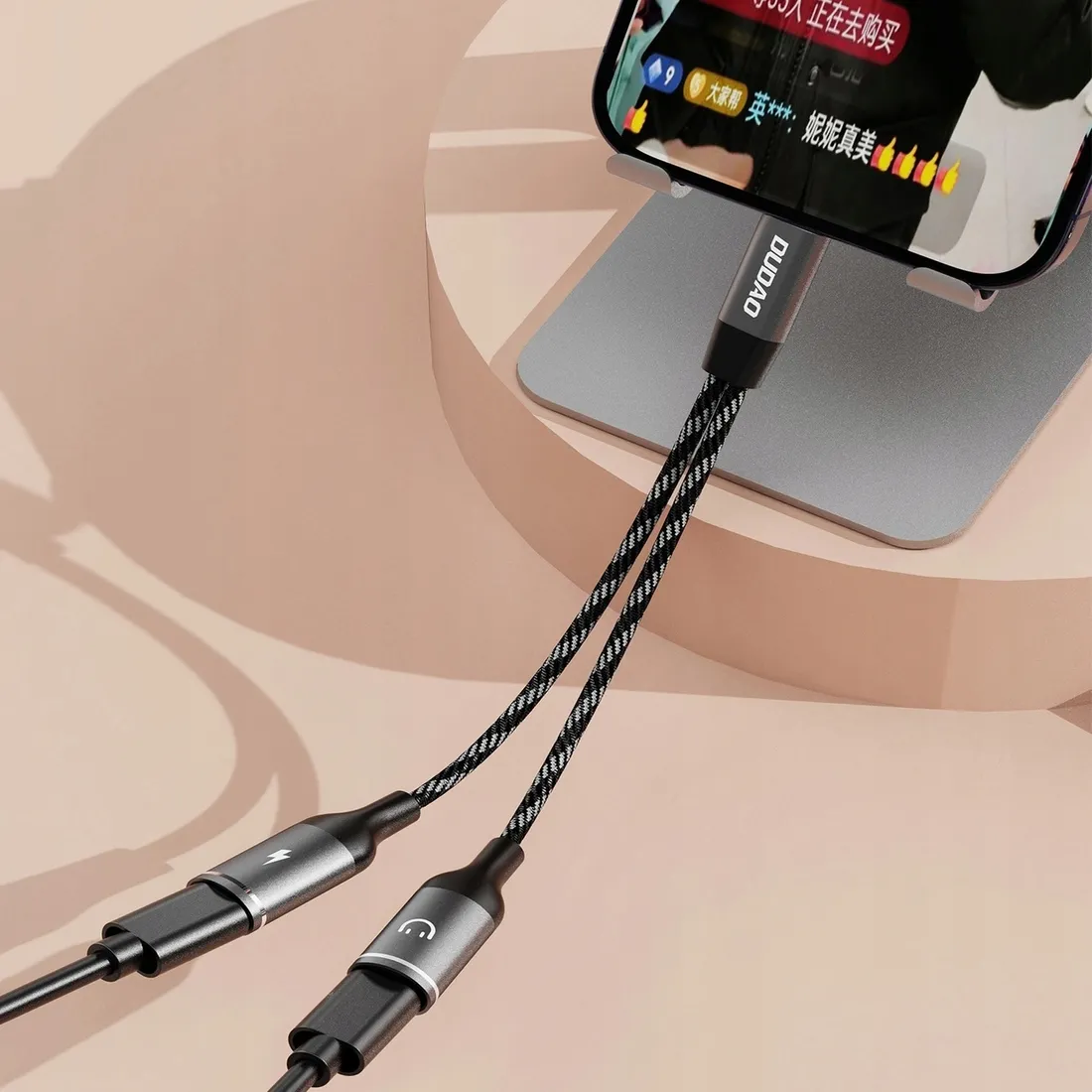adapter-dudao-l13c-2w1-usb-c-szary