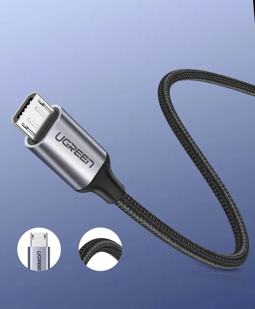 kabel-ugreen-us290-60146-usb-a-micro-usb-2-4a-1m-szary-stan-nowy-kolor-srebrny