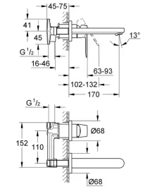 bateria-umywalkowa-scienna-hansgrohe-vernis-shape-1-uchwyt-czarna-matowa