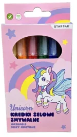 starpak-kredki-zelowe-w-sztyfcie-zmywalne-wykrecane-6-kolorow-unicorn