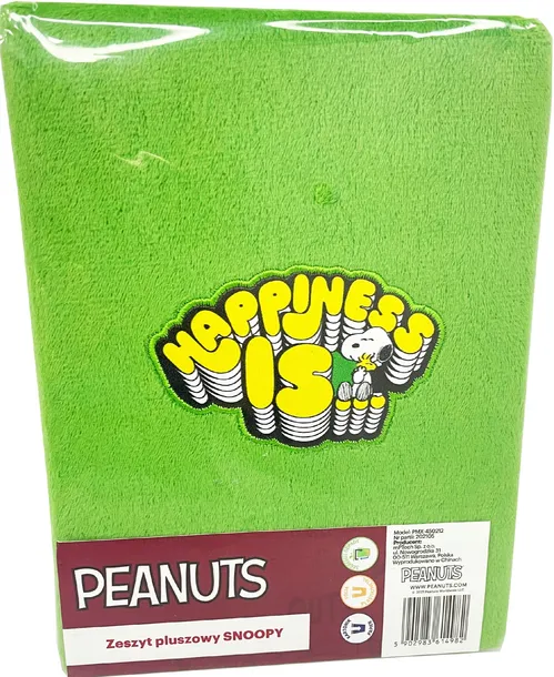 peanuts-zeszyt-pluszowy-snoopy-a5-notes-zielony-rodzaj-notes