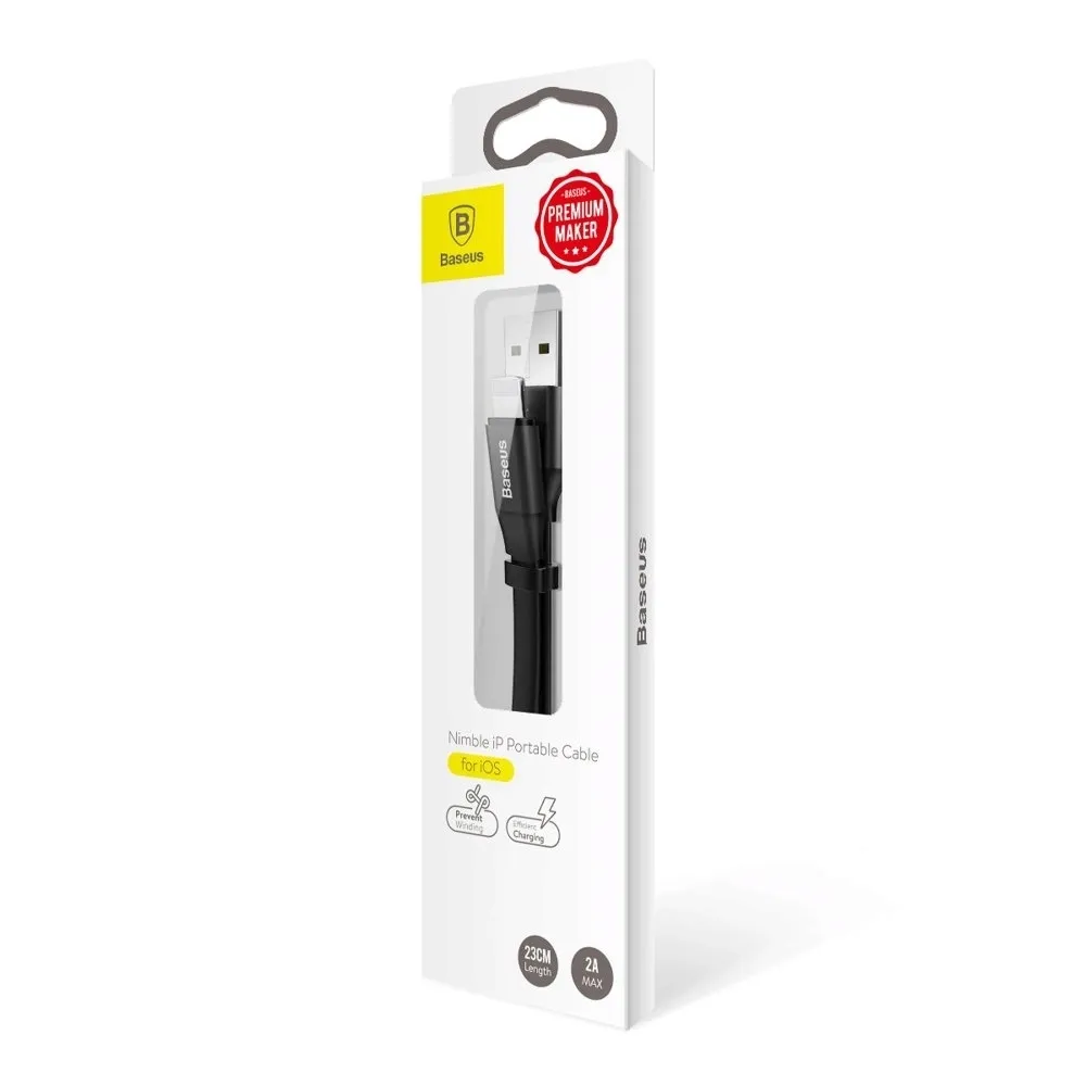 kabel-baseus-nimble-usb-a-lightning-2a-0-23-m-czarny-stan-nowy