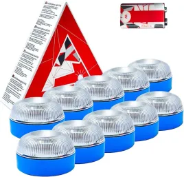 10x-lampka-awaryjna-v16-led-zolta-blyskowa-z-bateria-w-zestawie