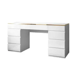 biurko-aurora-double-gold-z-szufladami-bialy-polysk