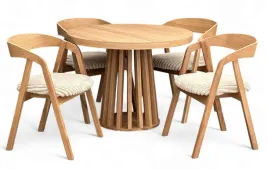 stol-okragly-lamel-fornir-100-200-cm-krzesla-4-szt-debowe-sztaplowane