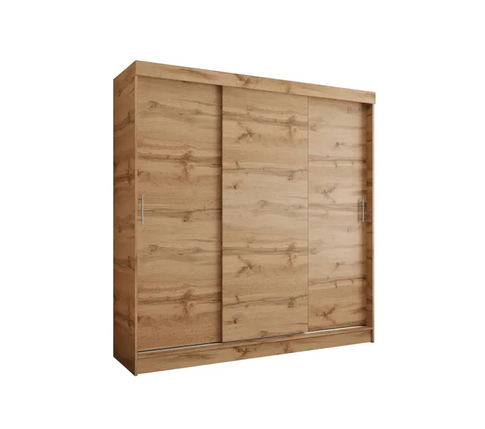 SZAFA PRZESUWNA 3D 160x205 DĄB WOTAN -NISKA- UCHWYT ZWYKŁY