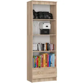 regal-stojacy-60-cm-szafka-1-szuflada-4-polki-ksiazki-wysoki-dab-sonoma
