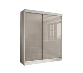 szafa-przesuwna-2d-160x205-biala-lacobel-cappuccino-szklany-polysk-niska