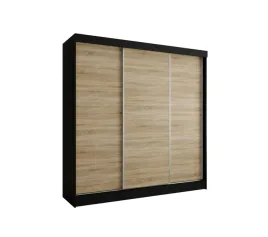 szafa-przesuwna-3d-240x205-czarny-dab-sonoma-niska-na-wymiar