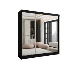 szafa-przesuwna-3d-250x205-czarny-lustro-pelne-niska-na-wymiar