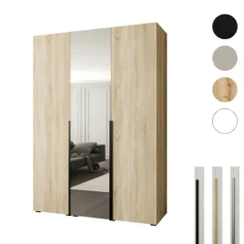 szafa-otwierana-150x60x237-dab-sonoma-z-lustrem-styl-premium-cichy-domyk