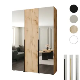 szafa-otwierana-150x60x237-dab-wotan-z-lustrem-styl-premium-cichy-domyk