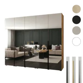 szafa-otwierana-250x60x237-dab-wotan-lustro-pelne-premium-cichy-domyk