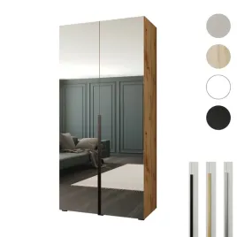 szafa-otwierana-100x60x237-dab-wotan-z-lustrami-styl-premium-cichy-domyk