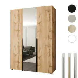 szafa-otwierana-150x60x237-dab-wotan-z-lustrem-styl-premium-cichy-domyk