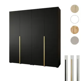 szafa-otwierana-200x60x237-czarna-styl-premium-cichy-domyk