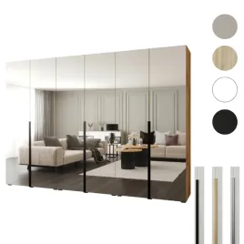 szafa-otwierana-300x60x237-dab-wotan-lustro-pelne-premium-cichy-domyk