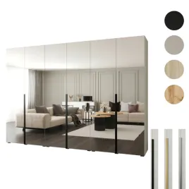 szafa-otwierana-300x60x237-biala-lustro-pelne-styl-premium-cichy-domyk