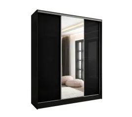 szafa-przesuwna-3d-190x250-czarna-2xlacobel-czarny-polysk-lustro-wysoka