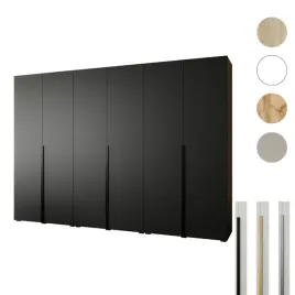 szafa-otwierana-300x60x237-czarna-styl-premium-cichy-domyk-2lustra