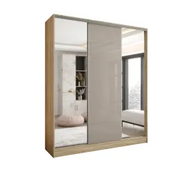 szafa-przesuwna-3d-200x250-dab-sonoma-lacobel-cappuccino-2xlustro-wysoka