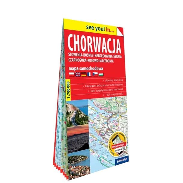 CHORWACJA MAPA SAMOCHODOWA 1:650 000 PAPIER 2019