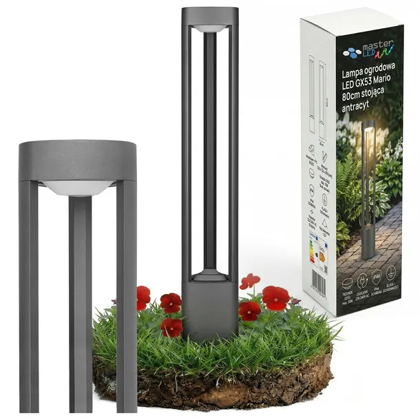 LAMPA Ogrodowa Słupek LED Zewnętrzna Stojąca 80cm Oświetlenie GX53