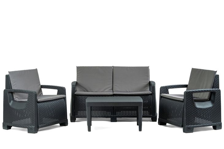 Zestaw Ogrodowy PARADISO CORCIANO Sofa stolik kawowy + 2 fotele Kolor Antra