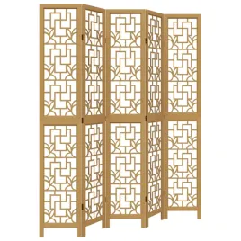 parawan-pokojowy-5-panelowy-brazowy-lite-drewno-paulowni