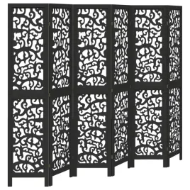 parawan-pokojowy-6-panelowy-czarny-lite-drewno-paulowni