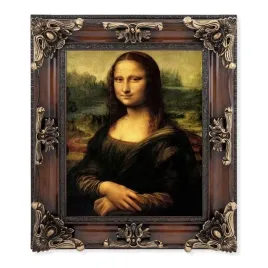 obraz-reprodukcja-leonardo-da-vinci-mona-lisa-rama-brazowa-na-prezent